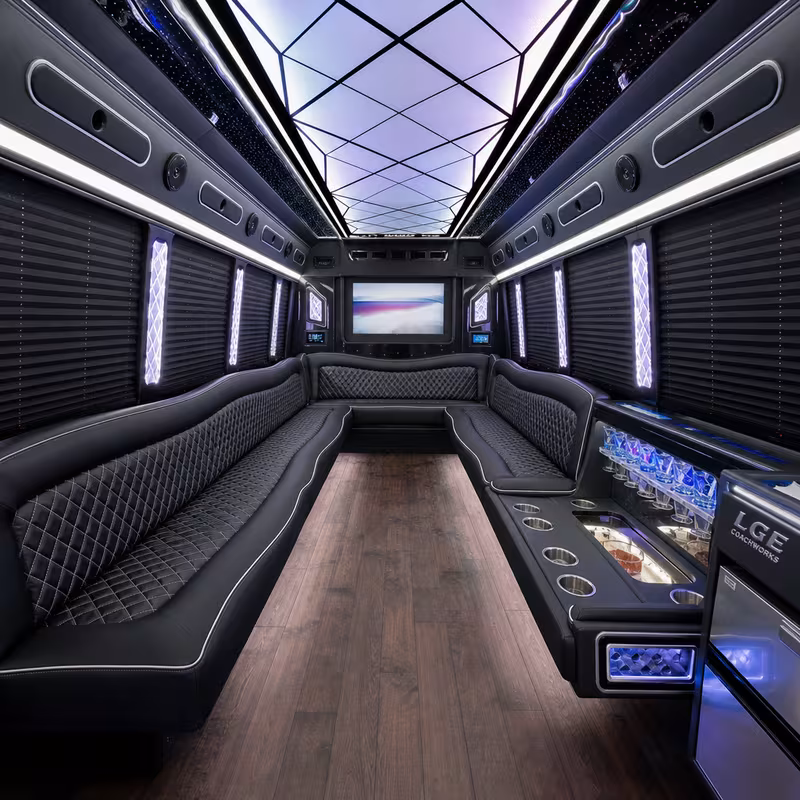 15 Passenger Party Bus Interior