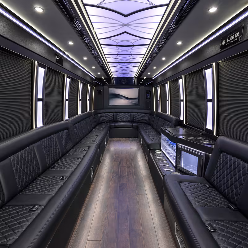 20 Passenger Party Bus Interior