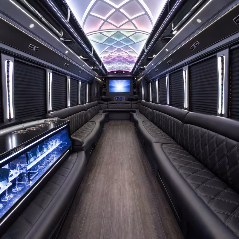 25 Passenger Party Bus Interior