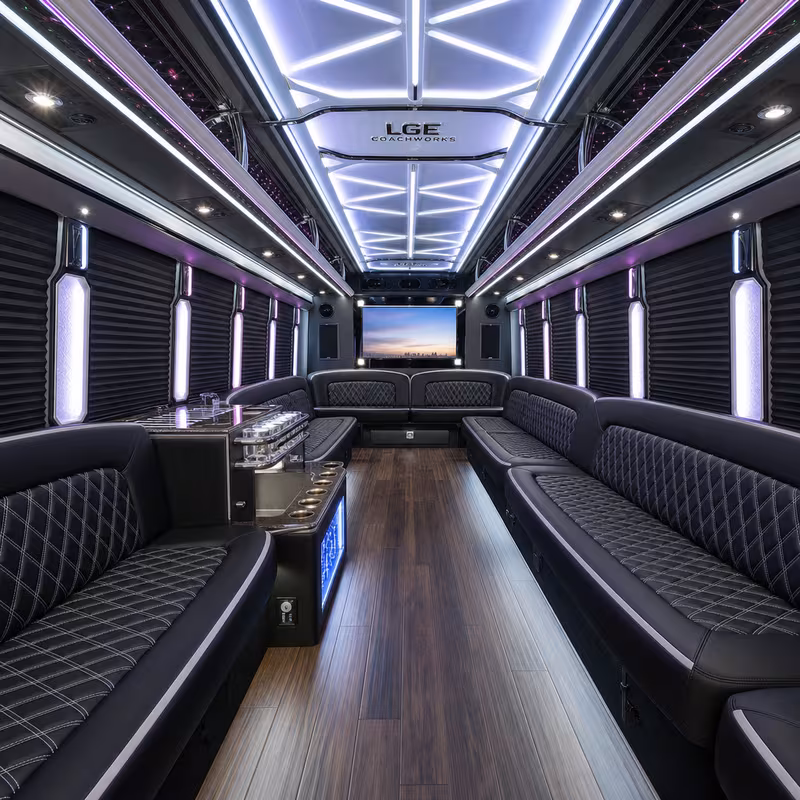 25 Passenger Party Bus Interior