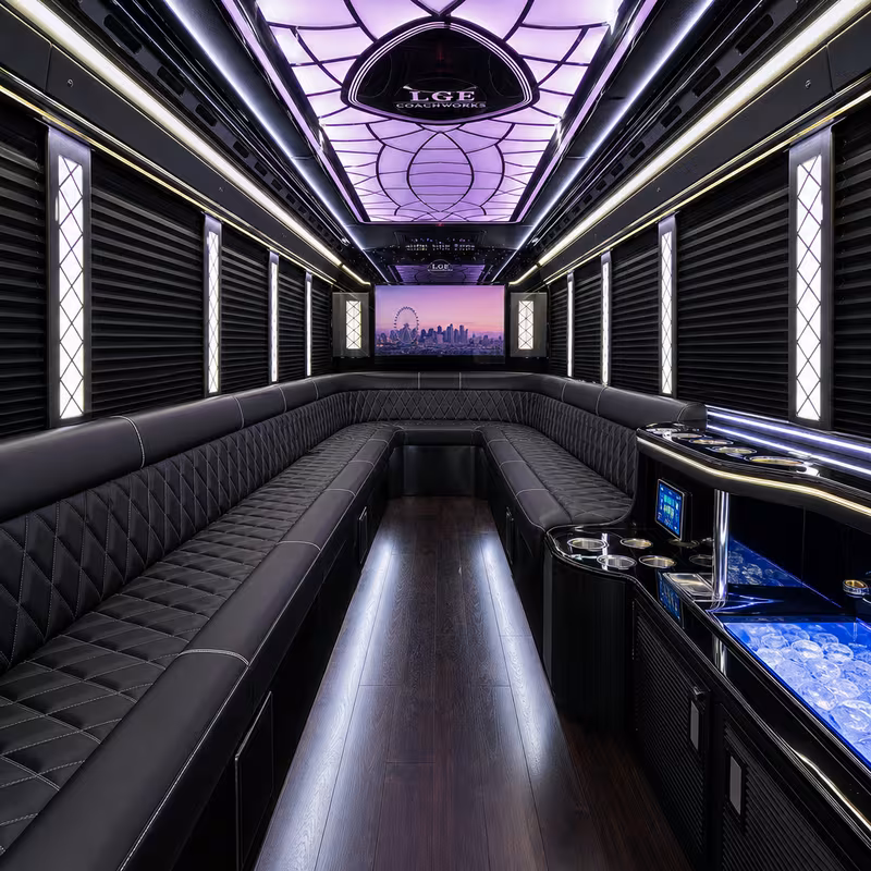 30 Passenger Party Bus Interior
