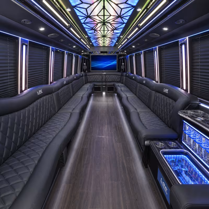 30 Passenger Party Bus Interior