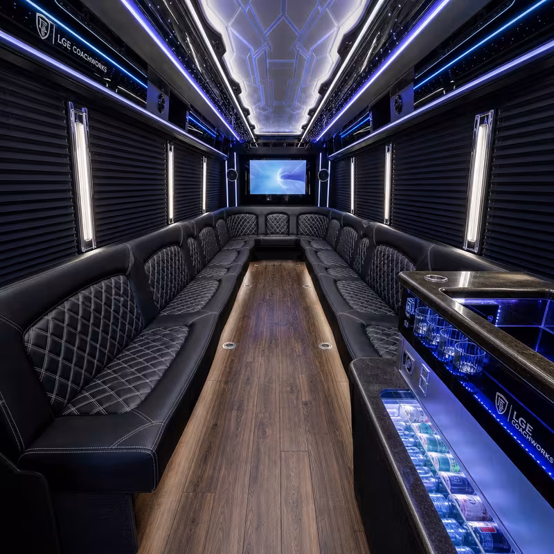 40 Passenger Party Bus Interior