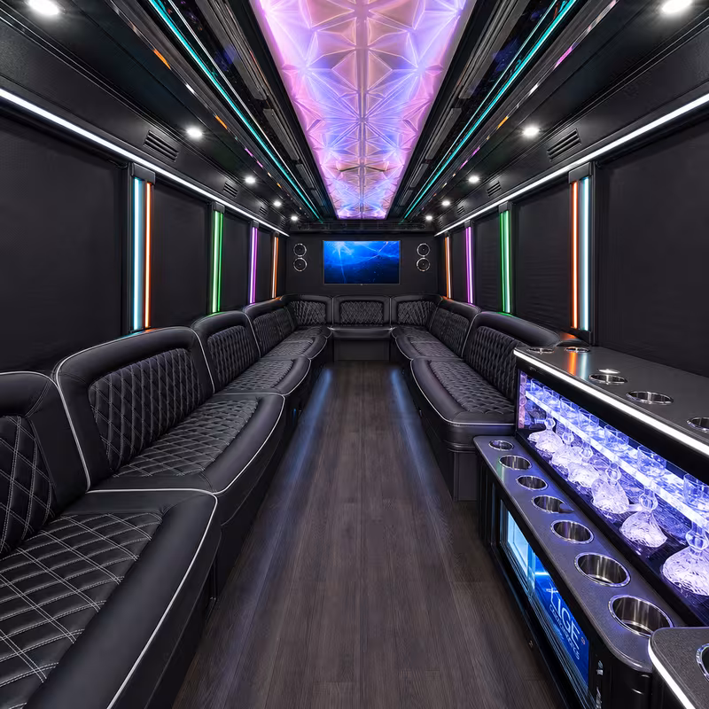 40 Passenger Party Bus Interior