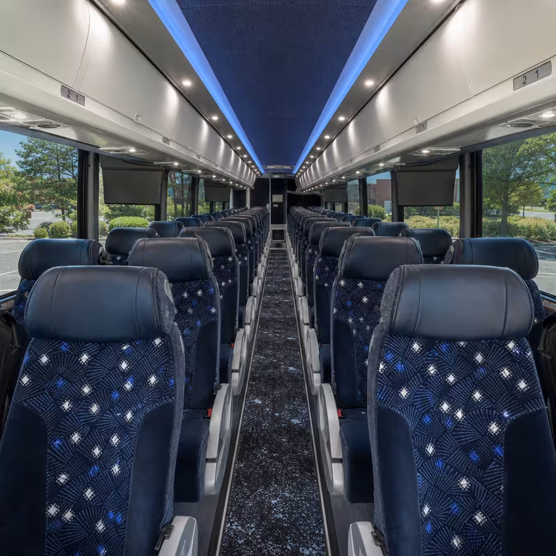 40-56 Passenger Charter Bus Interior