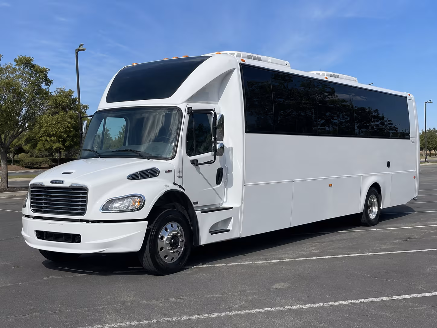 Interior of a party bus rental serving Tallahassee
