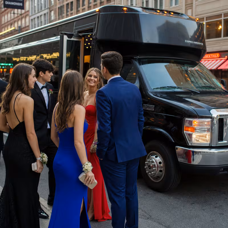 Passengers loading luggage while boarding an Tallahassee group shuttle