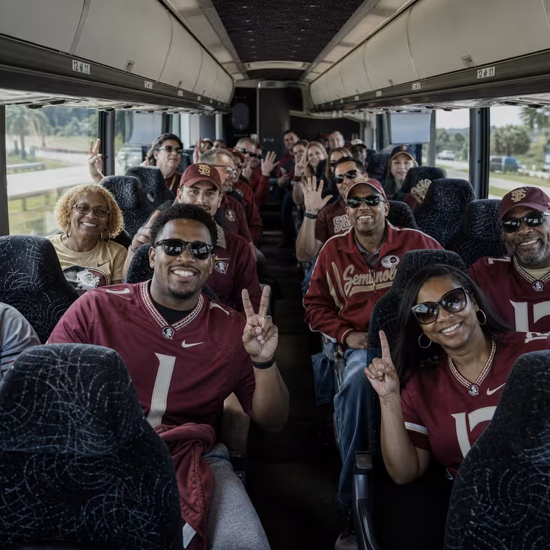 Black Mercedes Sprinter van staged for an Tallahassee Sporting Event Transportation group
