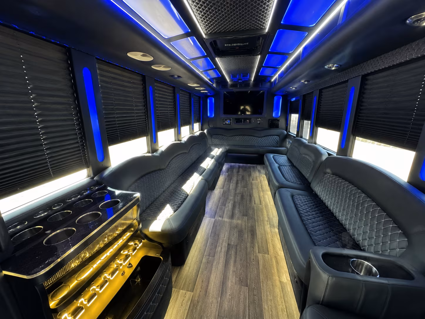 Tallahassee Bachelor & Bachelorette Transportation party bus interior