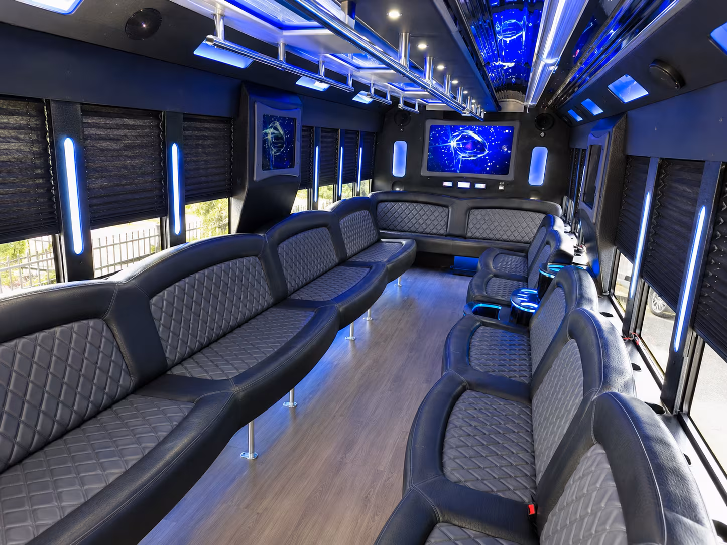 Tallahassee Sporting Event Transportation party bus interior