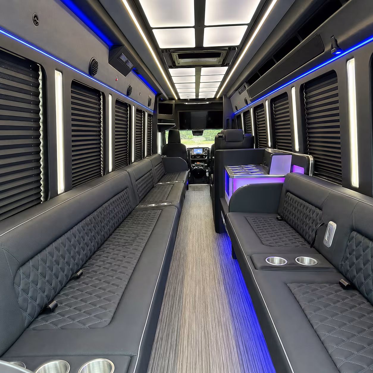 Tallahassee Wedding Transportation party bus interior